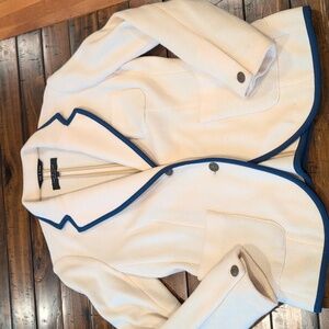 Rag & Bone Ivory Blazer with Navy Trim